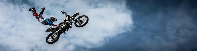 Stunt man performing freestyle extreme sport